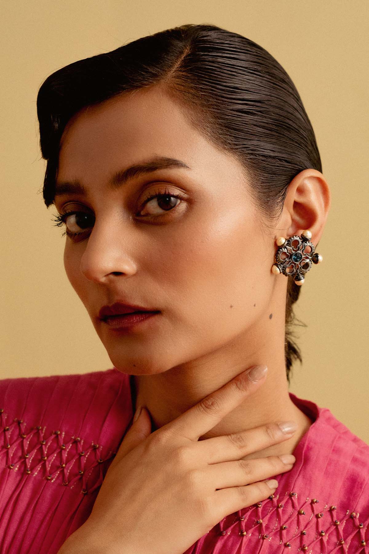 Buy Grey Pearl Adorn Studs For Women Online at ScrollnShops